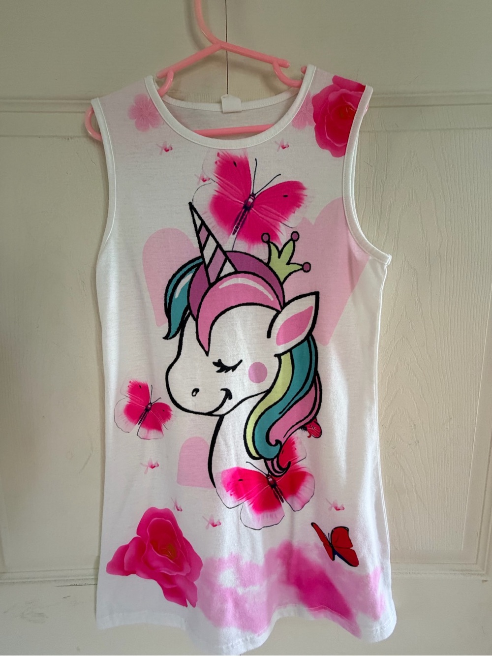 SHEIN Girls Unicorn Butterfly Dress Size 7Y